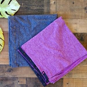 Lululemon Purple and Gray Snap Button Wraps Scarfs Bundle Set